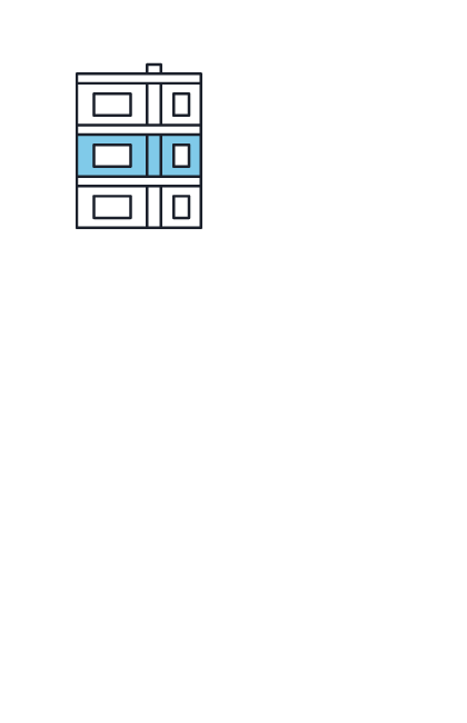 Illustrated image of Condos in blue.
