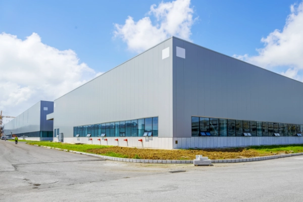 Corner angle shot of a large industrial building.